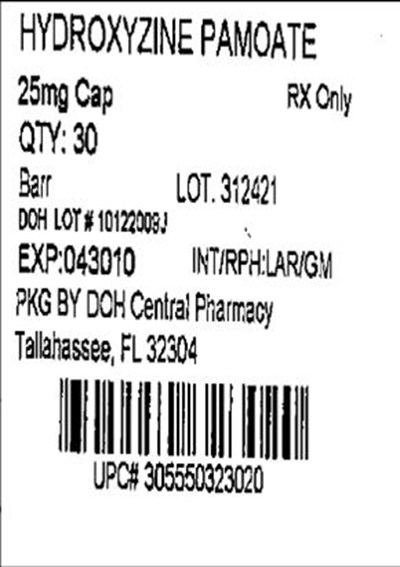 25mg Label - Hydroxyzine 25mg(Barr)